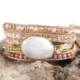 MDFashion Bohemian Jewelry Natural Stones 5 Strands Wrap Bracelets