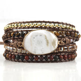 MDFashion Bohemian Jewelry Natural Stones 5 Strands Wrap Bracelets