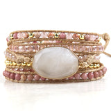 MDFashion Bohemian Jewelry Natural Stones 5 Strands Wrap Bracelets
