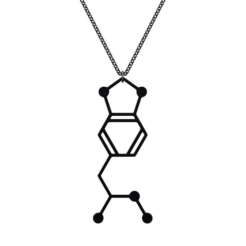 MDMA Molecule Necklace - Silver or Matte