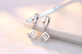 Zircon Square Cube 925 Sterling Silver Jewelry Set for Women Gift