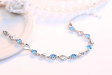 925 Sterling Silver Princess Heart Crystal Bracelet for Women