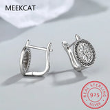 925 Silver Round Spinel Engagement Hoop Earrings for Women