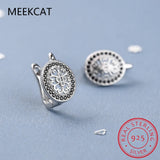 925 Silver Round Spinel Engagement Hoop Earrings for Women