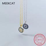 Geometric Eyes Pendant Necklace 925 Sterling Silver Jewelry