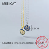 Geometric Eyes Pendant Necklace 925 Sterling Silver Jewelry
