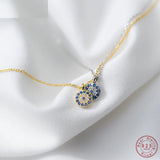 Geometric Eyes Pendant Necklace 925 Sterling Silver Jewelry