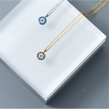 Geometric Eyes Pendant Necklace 925 Sterling Silver Jewelry