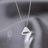 925 Silver Triangle Necklace Geometric Pendant Jewelry GN619