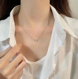 Infinity Heart Pendant Necklace 925 Sterling Silver Choker Statement Necklace