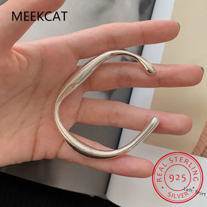 925 Sterling Silver Solid Bracelet Irregular Geometric Jewelry