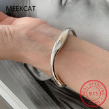 925 Sterling Silver Solid Bracelet Irregular Geometric Jewelry