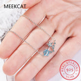925 Sterling Silver Small Fresh Fantasy Planet Necklace Universe Aurora Planet