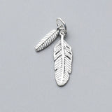 Sterling Silver Feather Charms Vintage DIY Necklace Making Jewelry Accessories