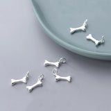 Sterling Silver Heart Bone Charms DIY Necklace Making Findings