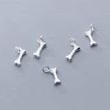 Sterling Silver Heart Bone Charms DIY Necklace Making Findings
