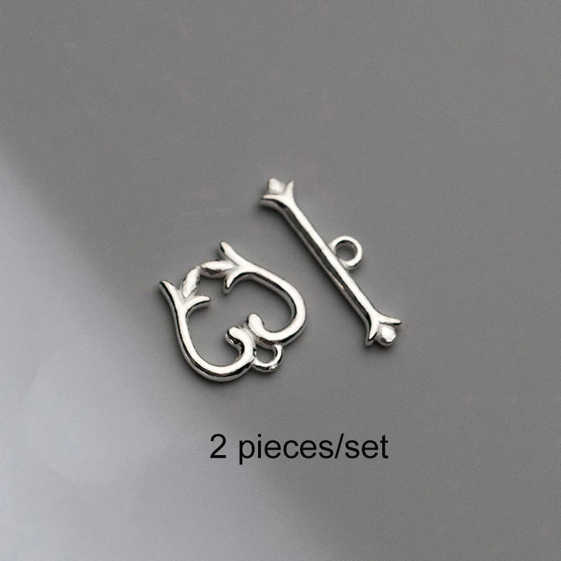 S925 Silver Heart Bracelet Buckle DIY Accessory Set