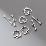 S925 Silver Heart Bracelet Buckle DIY Accessory Set