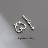 S925 Silver Heart Bracelet Buckle DIY Accessory Set