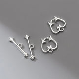 S925 Silver Heart Bracelet Buckle DIY Accessory Set