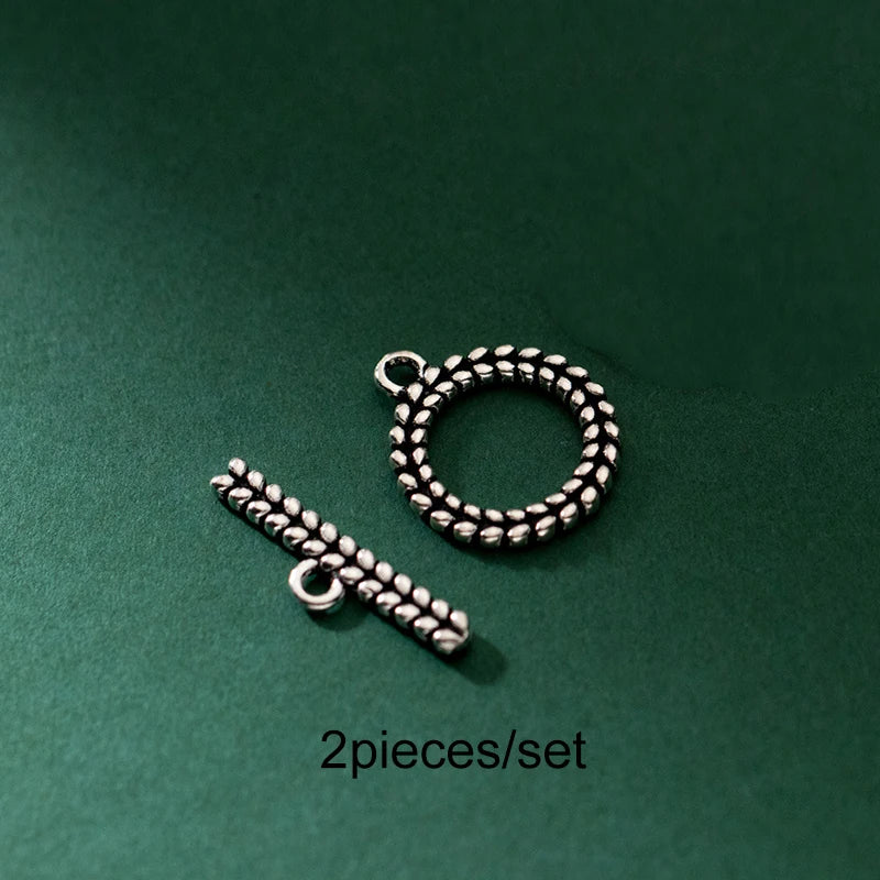 S925 Sterling Silver Bracelet OT Buckle Charms DIY Accessories