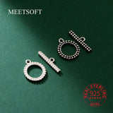 S925 Sterling Silver Bracelet OT Buckle Charms DIY Accessories