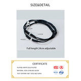 925 Silver 5MM Ball Braided Couple Magnet Stone Rope Bracelets