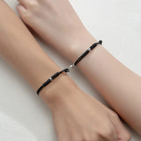 925 Silver 5MM Ball Braided Couple Magnet Stone Rope Bracelets