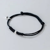 925 Silver 5MM Ball Braided Couple Magnet Stone Rope Bracelets