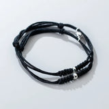 925 Silver 5MM Ball Braided Couple Magnet Stone Rope Bracelets