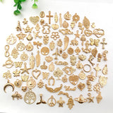 50/100PCS Mixed Zinc Alloy Geometric KC Pendant Charms for DIY Earrings Bracelet