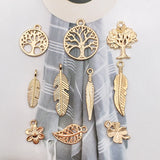 50/100PCS Mixed Zinc Alloy Geometric KC Pendant Charms for DIY Earrings Bracelet