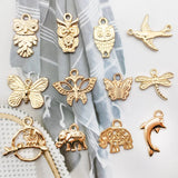 50/100PCS Mixed Zinc Alloy Geometric KC Pendant Charms for DIY Earrings Bracelet