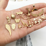 50/100PCS Mixed Zinc Alloy Geometric KC Pendant Charms for DIY Earrings Bracelet