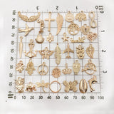50/100PCS Mixed Zinc Alloy Geometric KC Pendant Charms for DIY Earrings Bracelet
