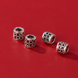 5PCS S925 Sterling Silver Hollow Bucket Beads Pendant Charms DIY Accessories