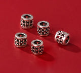5PCS S925 Sterling Silver Hollow Bucket Beads Pendant Charms DIY Accessories