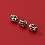 5pcs 925 Sterling Silver Hollow Pattern Beads Pendant Charms DIY Fine Accessorie