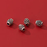 5pcs 925 Sterling Silver Hollow Pattern Beads Pendant Charms DIY Fine Accessorie