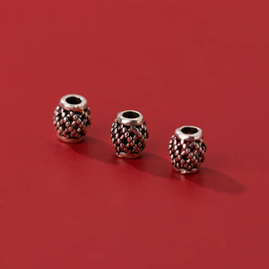 5pcs 925 Sterling Silver Hollow Pattern Beads Pendant Charms DIY Fine Accessorie