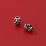 5pcs 925 Sterling Silver Hollow Pattern Beads Pendant Charms DIY Fine Accessorie