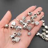 60PCS Tibetan Silver Butterfly Letter Spacer Beads Pendant Charms for DIY Making