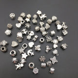 60PCS Tibetan Silver Butterfly Letter Spacer Beads Pendant Charms for DIY Making