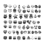 60PCS Tibetan Silver Butterfly Letter Spacer Beads Pendant Charms for DIY Making