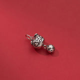 925 Silver Retro Animal Brave Troops Round Bells Pendant Charms DIY Supplies