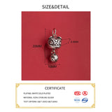 925 Silver Retro Animal Brave Troops Round Bells Pendant Charms DIY Supplies