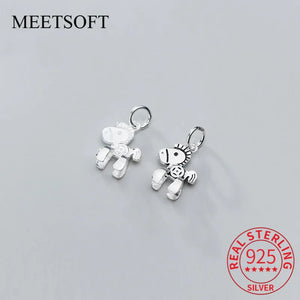 Vintage Horse Charm 925 Silver Thai Animal DIY Necklace Bracelet