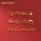 925 Silver 12 Zodiac Animals Charms for DIY Jewelry Making