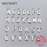 925 Silver 26 Letter Charms A-Z for Necklace Making DIY Jewelry Accessories