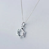 925 Sterling Silver Big Hollow star Charms DIY Necklace Accessory